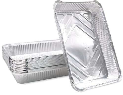 Mudoulu 20 Stück Aluschalen Grill, 31,5 x 21,5 x 5 cm Grillschalen für Gasgrill Holzkohlegrill Backofen, Alu Grillschalen für Fleisch Fisch Gemüse