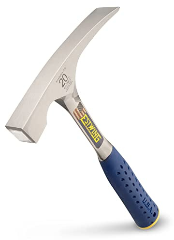 Estwing E3/20BL Ziegelhammer, Vinyl-Griff, 560 g, Silber | Hergestellt in den USA, vielseitiger Ziegelhammer, patentierte Nylon-Endkappe, gebaut für den Profi, patentierter
