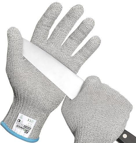Schwer SlicePro (Level A9/F) Schnittfeste Handschuhe,PFAS Frei,zuverlässige Schneidhandschuhe, Mandolinen-Handschuhe zum Schneiden von Fleisch, Austernschütten,Fischfilet-Verarbeitung,M