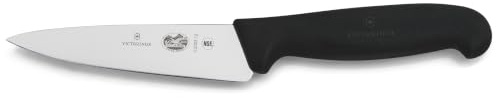 Victorinox Fibrox Kochmesser, Kleines Universalmesser für Obst und Gemüse, 12 cm, Gerade Klinge, Scharf, HACCP geeignet, Rutschfest, Schwarz