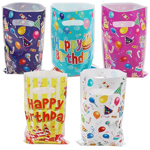 25 Stück Geschenktüten, Geburtstagstüten, Geburtstagstüten Kinder,Cookie Partytüten,tüten kindergeburtstag mitgebsel, Weihnachten, Hochzeiten, Hochzeitsfeier
