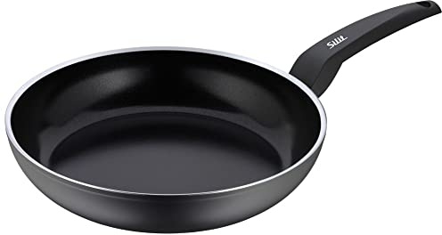 Silit Messino Bratpfanne 28 cm, Aluminiumpfanne Induktion beschichtet, Keramikbeschichtung, Kunststoffgriff, backofenfest bis 70 Grad, für alle Herdarten geeignet