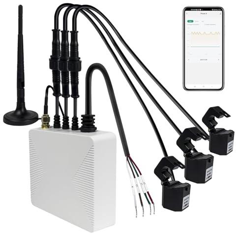 OWON 80A WiFi Stromzähler, 3-Phasen Klemmen-Messgerät mit Echtzeitüberwachung von Leistung, Spannung, Strom und Leistungsfaktor, Smart Life App Integration, geeignet für Kleingeräte