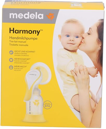 Medela Harmony Handmilchpumpe – Kompaktes Schweizer Design – Manuelle Milchpumpe mit PersonaFit Flex Brusthauben und 2-Phase-Expression-Technologie