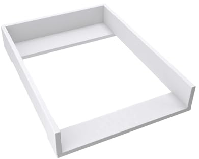 regalik Wickelaufsatz für Kullen von IKEA für 40 cm Kommoden, Weiß | Abnehmbar Wickelkommode Aufsatz, Wickeltischaufsatz mit Geraden Frontplatten, einfache Montage, pflegeleicht, 72cm x 54cm