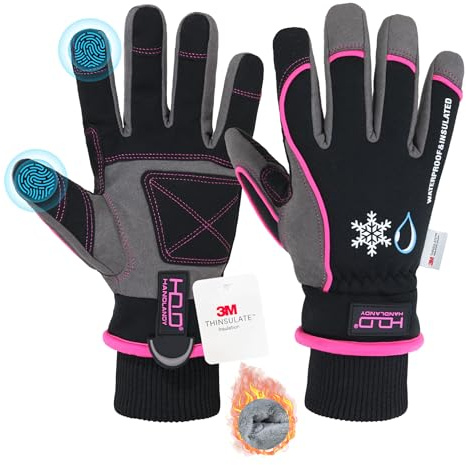 HANDLANDY Isolierte, wasserdichte Winter-Arbeitshandschuhe für kaltes Wetter, Skihandschuhe für Männer und Frauen
