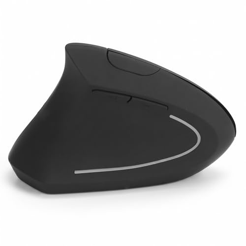 Bewinner Ergonomisches Design Vertikale Maus für Linkshänder, Wiederaufladbare Drahtlose USB-Gaming-Maus für Linkshänder, Optische Maus mit 800/1200/1600 DPI DPI für -Computer (Laden mit
