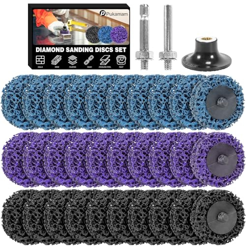 30 Stück CSD Scheibe Schleifscheibe 50mm Schleifaufsatz für Akkuschrauber Schleifen für Dremel, Reinigungsscheibe Set für Bohrmaschine von Farbe, Rost, Oxidation Reinigen & Entfernen