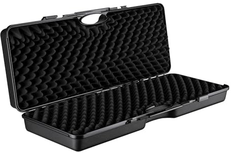Wiltec Waffenkoffer 88 x 34 x 13,5 cm für Langwaffen, Gewehrkoffer mit Rasterschaumstoff für sicheren Transport, Langwaffenkoffer mit hoher Traglast und Tragegriff