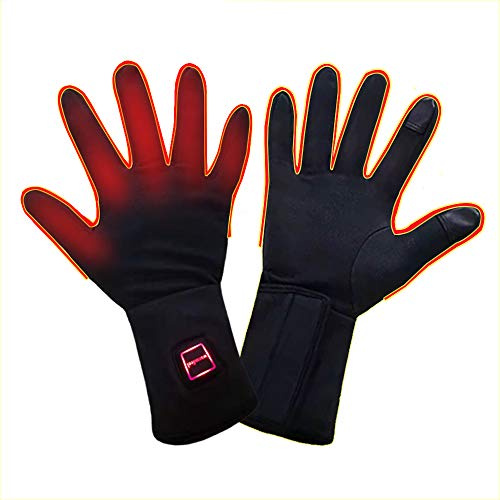 LPCRILLY Elektrisch beheizbare Handschuhe wiederaufladbar,ultradünne beheizbare Handschuhe für die Hände am Motorrad oder Fahrrad zum Angeln auf Skifahren,berührbar auf dem Bildschirm M