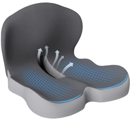 HoldOneLight Orthopädisches Sitzkissen mit Rückenlehne[Seitliche Unterstützung & Komfort] Sitzkissen für Bürostuhl & Auto - Ergonomisch, Sitzpolster, Steißbeinkissen (original Version)