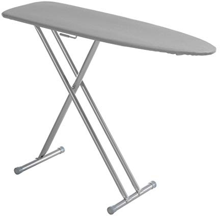 Mabel Home Ergo T-Bein Bügelbrett mit silikonbeschichtetem Bezug + extra Bezug Grau
