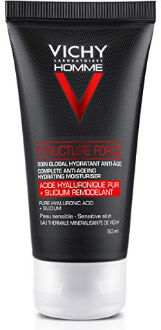 Vichy Homme Structure Force Gesichtspflege, Anti-Aging Pflege für Gesicht und Augenkonturen, Anti-Falten Effekt, Für straffere und festere Haut, 50 ml