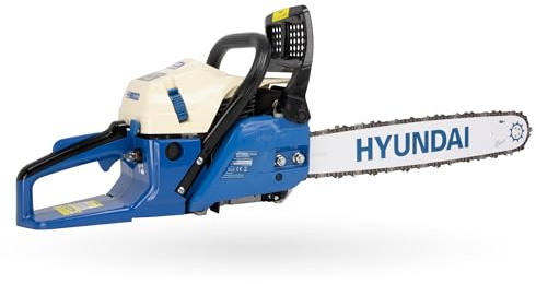 HYUNDAI Benzin-Kettensäge CS6220G | 51 cm/20 HYUNDAI Schwert und Kette | Motorsäge, Motorkettensäge, Benzinsäge | Hubraum 61.5 cm³ | 3.9 PS Leistung | inkl. Werkzeugset