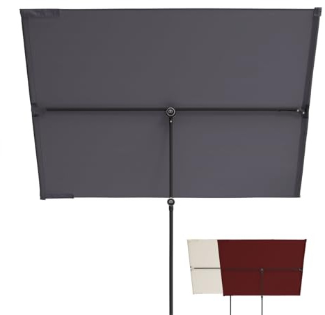 Doppler Active Balkonblende Black Edition 170x130cm in Anthrazit I Sonnenschutz für Balkon & Terrasse I Flexibler Sichtschutz I Sonnenschirm rechteckig & drehbar I Gartenschirm für Dachterassen