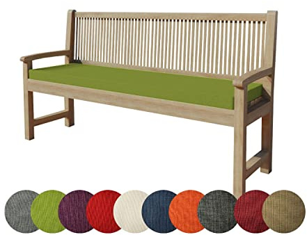 chilly pilley Bankkissen Bankauflage Polsterauflage Reißverschluss mit Schlaufen Kissen für Gartenbank Gartenbankauflage für Gartenmöbel Sitzkissen & Rückenkissen Outdoor (100 x 40 x 5 cm, Grün)
