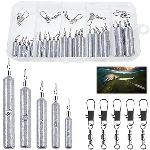 LBING Angeln Drop Shot Angelgewichte Kit 25Stk Drop Shot Rig Gewichte