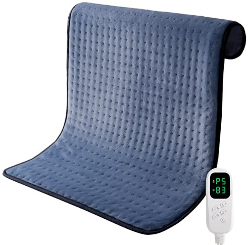 Heizkissen, 80 * 60 Cm Schnellheiztechnologie Elektrisches Wärmekissen mit Automatischer Abschaltung und 6 Temperaturstufen, Heizkissen für Rücken, Schulter, Bauch, Nacken, Maschinenwaschbar