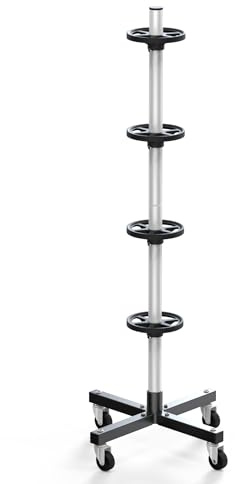 Wiltec Felgenbaum Fahrbar Reifenständer Reifenbaum Felgenständer Reifenwagen bis 225 mm Reifen