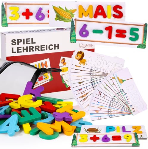 Buchstaben Lernen Lernspiele,Numerisch Lernen, Montessori Spielzeug ab 3 Jahre,Vorschule Spiele, Arithmetisches Buchstaben Lernen Lernspiele ab 3 4 5 6 7 8 Jahren Jungen,Geschenk
