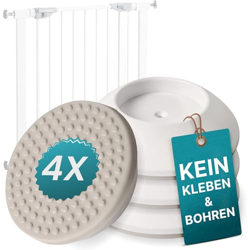 MOVOJA-MED 4 STK Wandschutz Treppengitter - Ohne Kleben & Bohren I Wandschutz Pads für Treppenschutzgitter Ohne Bohren I Elefantenfüße Türschutzgitter fur Türgitter Baby Kindertürengitter Babygitter