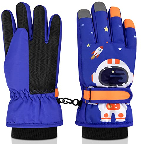 flintronic Kinder Skihandschuhe, Winter Skihandschuhe für Jahre Jungen Mädchen, wasserdichte und Winddichte Fleece Handschuhe mit verstellbaren Bündchen, für Snowboard Klttern Skifahren Radfahren