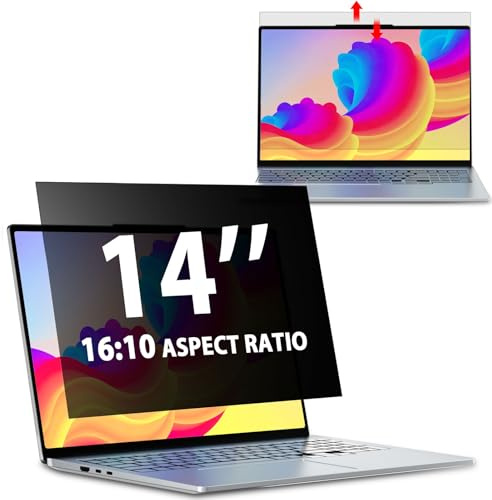 LUSA DESIGN Sichtschutzfolie für 14 Zoll 16:10 Seitenverhältnis Laptop | Abnehmbarer, Anti Spy Blaulicht Blendfrei Blickschutzfolie, Laptop Sichtschutz mit Lenovo Hp Acer Dell Samsung Asus Toshiba