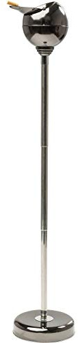 Kare Design Standascher Spheric, Schwarz, 72x13x13 cm, Aschenbecher, Runder Klappdeckel, Höhenverstellbar, Windgeschützt, Outdoorgeignet, Stahl, Terasse