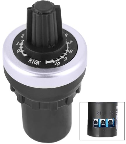 Litensh LA42DWQ 22 mm 10 K Regler Drehpotentiometer Topf Wechselrichter Widerstand Variable Geschwindigkeit Antrieb Potentiometer Schalter, 10 K Ohm