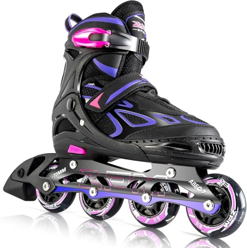 2PM Sports Verstellbar Inliner für Kinder, Leucht Inline Skates Rollschuhe für Damen/Herren