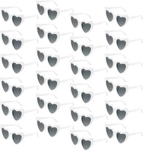 BOUBONI 6/12/24/48 Brillen Herz-Sonnenbrillen Vintage-Herzform Brille Bachelorette Sonnenbrillen für Damen Hochzeitsfeier