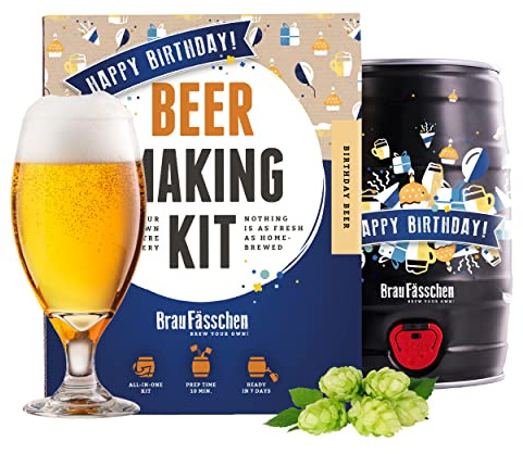 Braufässchen Bierbrauset zum selber Brauen | Geburtstagsbier im 5L Fass | Leckeres Bier In 7 Tagen gebraut | Perfektes Männergeschenk