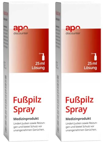 apodiscounter Fußpilz Spray - zur Behandlung von Fußpilz (Tinea pedis) - lindert Juckreiz & Schutz vor unangenehmen Gerüchen (2x 25 ml)