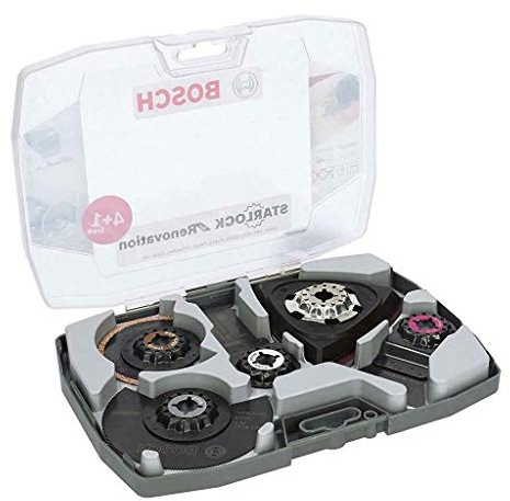 Bosch 5 tlg. Starlock Multitool Set für Renovierungsarbeiten (für Holz, Metall, Multimaterial und abrasive Materialien, Sägen und Schleifen, Professional Zubehör Multifunktionswerkzeug)