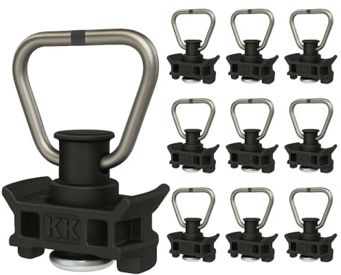 10 x Endbeschlag Airlineschiene Fitting LC 500 daN Schwarz (10)