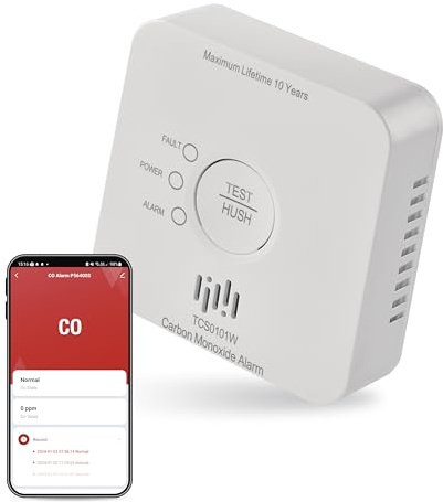 EMOS GoSmart - Smart Home CO-Melder - WiFi - optischer und 85dB Alarm - batteriebetrieben - Wandmontage - TUYA, SmartLife kompatibel - 10 Jahre Lebensdauer - inkl. Batterie - weiß
