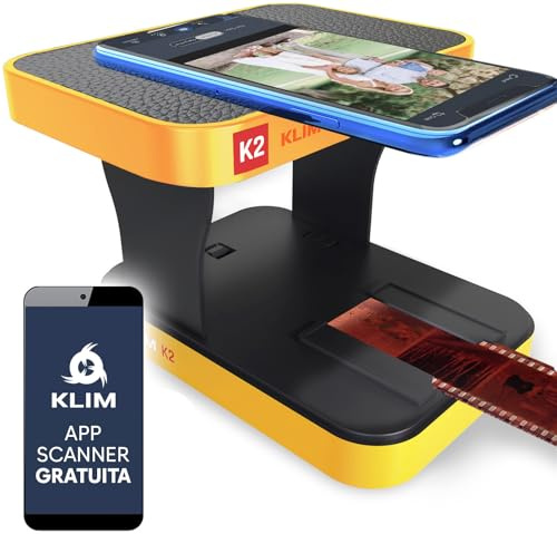 KLIM K2 Mobile Film Scanner 35mm + NEU + Positiv- & Negativ- Dia Scanner + Fotoscanner zum digitalisieren + Diascanner + Deine eigene Entwicklungsstation zu Hause + Dias selbst digitalisieren - Orange