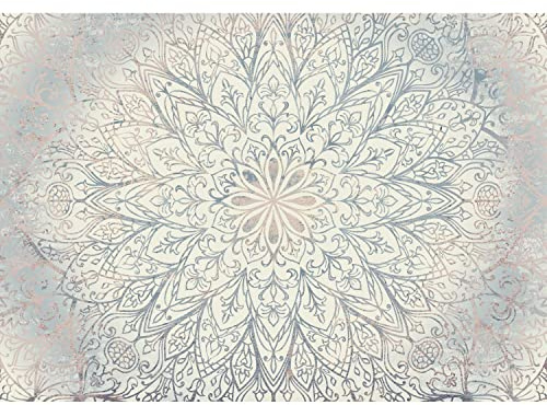 Runa Art Fototapete Mandala Orientalisch 352 x 250 cm Vlies Tapeten XXL Moderne Wandtapete Wohnzimmer Schlafzimmer Blau Beige Weiss 9286011a