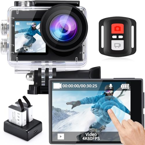 icefox Action Cam 4K 60FPS 20MP, Unterwasserkamera mit EIS, 5-fachem Zoom, WLAN-Fernbedienung, Action Cam Wasserdicht App zur Video- und Fotobearbeitung, ideal zum Radfahren, Tauchen und Schwimmen