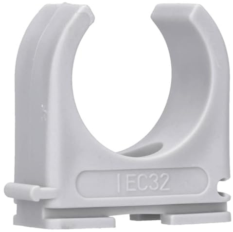 50 Stück M32 Rohr-Klemmschellen PP Kunststoff M16-M50 16mm bis 50mm für Stangenrohr Isorohr Leerrohr anreihbar zum Festschrauben Grau Voxura