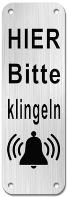 Sinmao Bitte hier klingeln schild Alu Klingelschild Selbstklebend Klein 5x15cm Vertikal