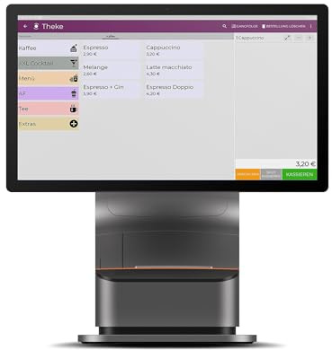 Registrierkasse Kassensystem - Finanzamtkonform 2022 - TSE ready - integrierter Bondrucker - Gastronomie, Handel - GRATIS Ersteinrichtung des POS Terminal (T3 Pro – STANDUP)