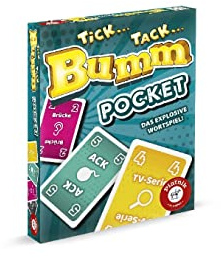 Piatnik 6671 Tick Tack Bumm Pocket 6671-Tick rasante Kartenspiel zum explosiven| Ab 12 Jahren |Für Zuhause und Unterwegs, Mehrfarbig