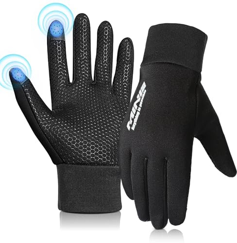 Fahrradhandschuhe Kinder, Thermo Fleece Handschuhe Kinder Wasserdicht, Reithandschuhe Kinder Winter, Anti-Rutsch Touch Screen Skifahren Outdoor Sport für Mädchen Jungen