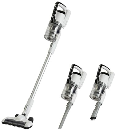 Amazon Basics Akku-Staubsauger, 2-in-1-Gerät, mit DC-Motor, 150 W, 0,7 l, Weiß/Schwarz