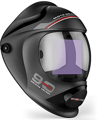 Schweißhelm - Automatische Verdunkelung Echte Farbe Schweißmaske, Solarbetrieben Großes Sichtfeld Schweißer-Maske, 4 Bogen Sensor Breite Blende 4~5/9-9/13 Schweißerhelm mit Ersatzlinse