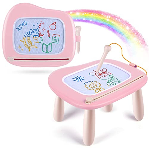 Smasiagon Magnetische Maltafel Zaubertafel，Maltafel für Kinder, Wischbar & Sicher，Kinderspielzeug ab 1 Jahr，Ideales Geburtstagsgeschenk für Mädchen 1-2 Jahre (Pink)