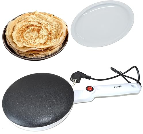 Crepes Maker,600 Watt,Anti-Haft,Crêpe-Maker-Cordless für hauchdünne Crêpes,Teflon-Antihaftbeschichtung