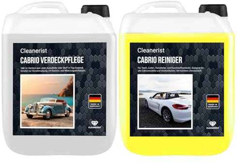 5+5 Liter Cabrioverdeck Imprägnierung AP12 Versiegelung Reinigung AP30 Pflege Set Cabriodach für Verdecke aus Stoff, Leder, Kunstleder und Kunststoff