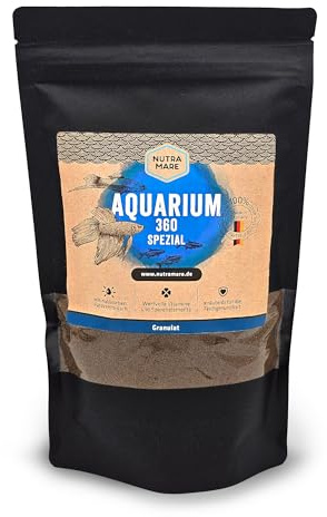 Nutramare Aquarium360 Spezial 750ml | Hochwertiges Fischfutter für Zierfische zur Aufzucht, Granulat mit Spirulina